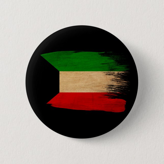 Chapa Redonda De 5 Cm Bandera de Kuwait (Anverso)