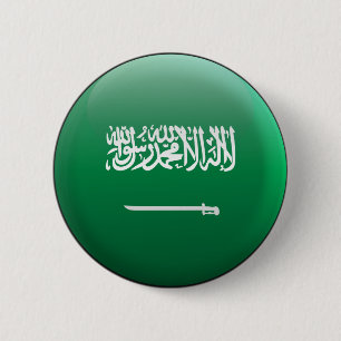 Chapa Redonda De 5 Cm Bandera de la Arabia Saudita