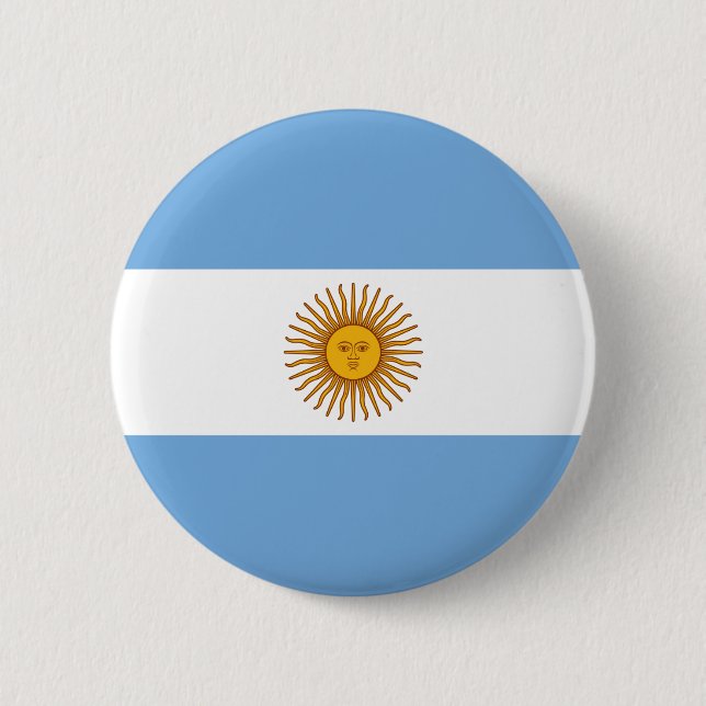 Chapa Redonda De 5 Cm Bandera de la Argentina (Anverso)