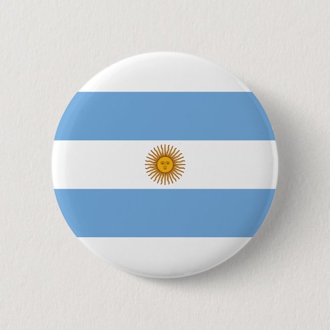 Chapa Redonda De 5 Cm Bandera de la Argentina (Anverso)