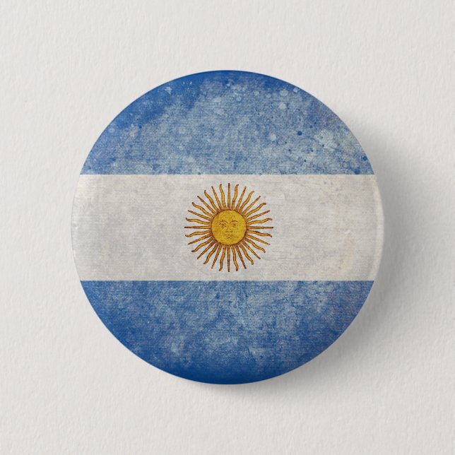 Chapa Redonda De 5 Cm Bandera de la Argentina (Anverso)