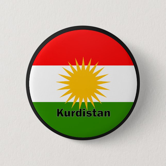 Chapa Redonda De 5 Cm Bandera de la calidad de Roundel del Kurdistan (Anverso)