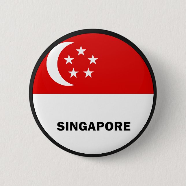 Chapa Redonda De 5 Cm Bandera de la calidad de Singapur Roundel (Anverso)