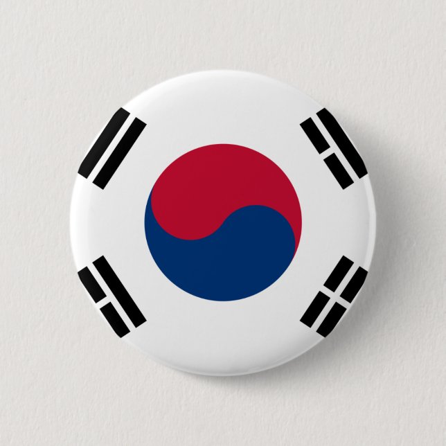 Chapa Redonda De 5 Cm Bandera de la Corea del Sur (Anverso)