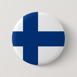 Chapa Redonda De 5 Cm Bandera de la Cruz Azul de Finlandia sobre el alfi