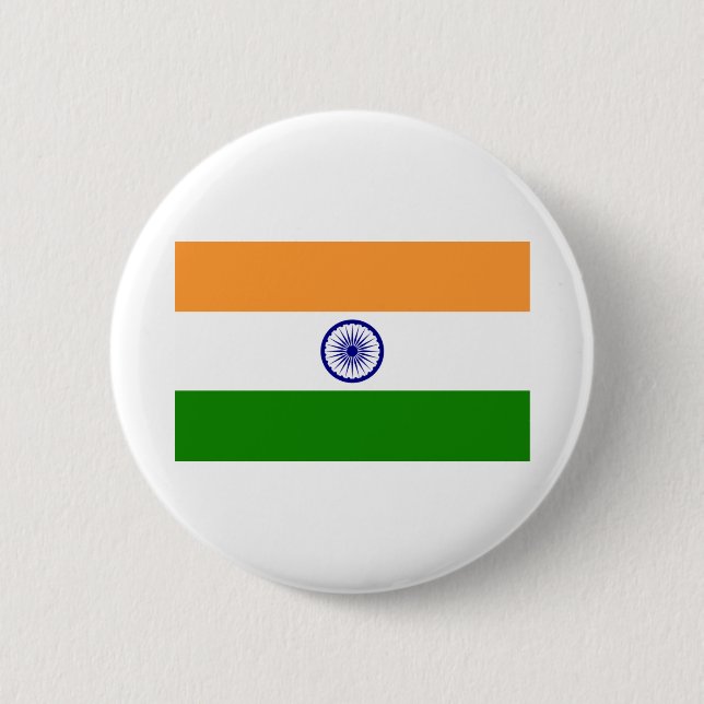 Chapa Redonda De 5 Cm Bandera de la India (Anverso)