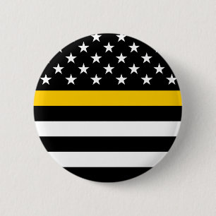 Chapa Redonda De 5 Cm Bandera de la Línea de Oro Fina (Estados Unidos)