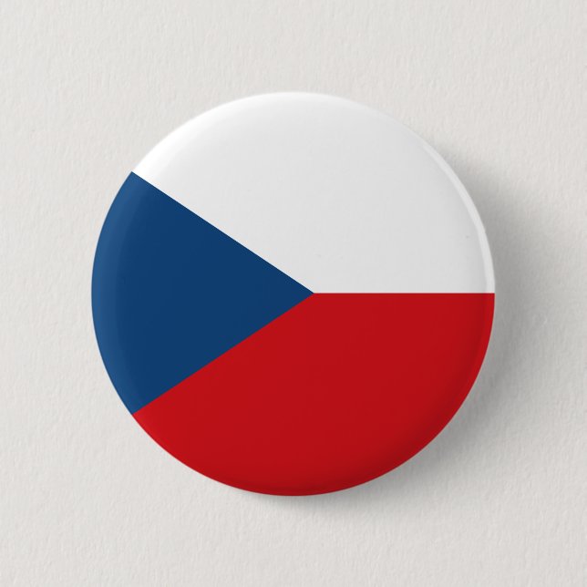 Chapa Redonda De 5 Cm Bandera de la República Checa (Anverso)