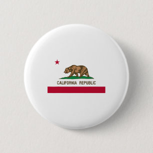 Chapa Redonda De 5 Cm Bandera de la República de California Patriótico E