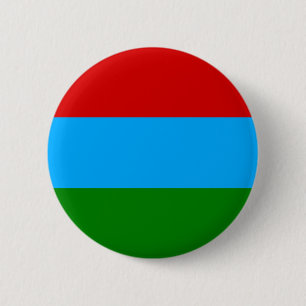 Chapa Redonda De 5 Cm Bandera de la República de Carelia