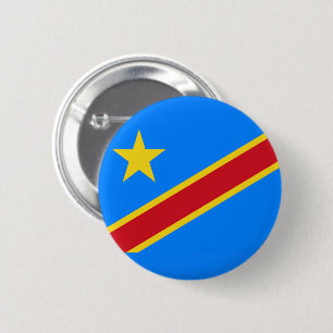 Chapa Redonda De 5 Cm Bandera de la República Democrática del Congo