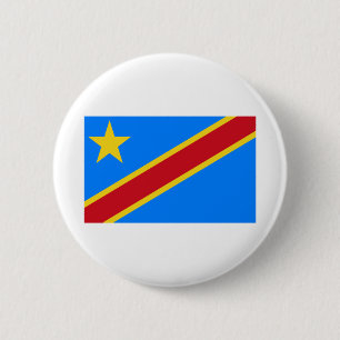 Chapa Redonda De 5 Cm Bandera De La República Democrática Del Congo