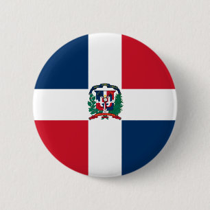 Chapa Redonda De 5 Cm Bandera de la República Dominicana