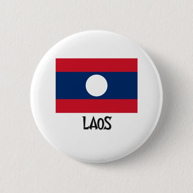 Chapa Redonda De 5 Cm Bandera de Laos (Anverso)