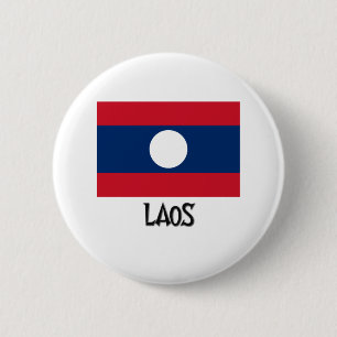 Chapa Redonda De 5 Cm Bandera de Laos