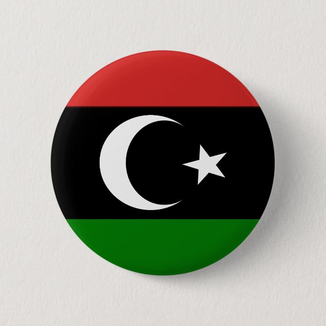 Chapa Redonda De 5 Cm Bandera de Libia pre-1977 (Anverso)