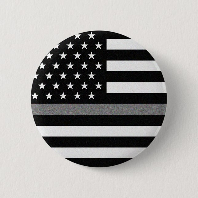 Chapa Redonda De 5 Cm Bandera de línea gris delgada (Anverso)