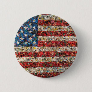 Chapa Redonda De 5 Cm bandera de los estados unidos