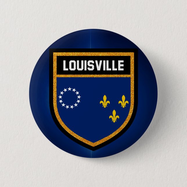Chapa Redonda De 5 Cm Bandera de Louisville (Anverso)