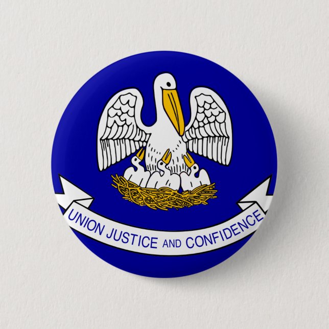 Chapa Redonda De 5 Cm Bandera de Luisiana (Anverso)