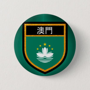 Chapa Redonda De 5 Cm Bandera de Macao
