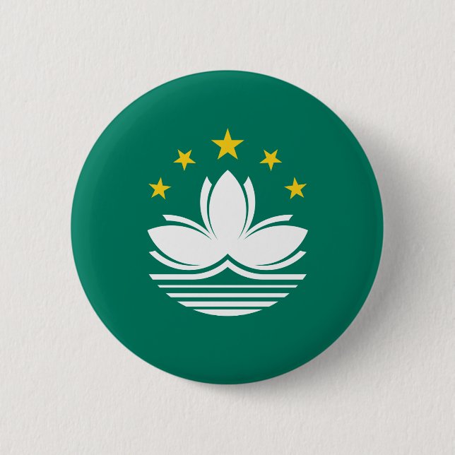 Chapa Redonda De 5 Cm Bandera de Macao (Anverso)