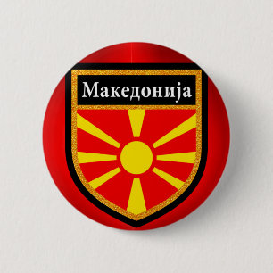 Chapa Redonda De 5 Cm Bandera de Macedonia