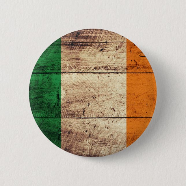 Chapa Redonda De 5 Cm Bandera de madera de Irlanda (Anverso)