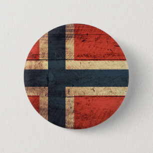 Chapa Redonda De 5 Cm Bandera de madera de Noruega