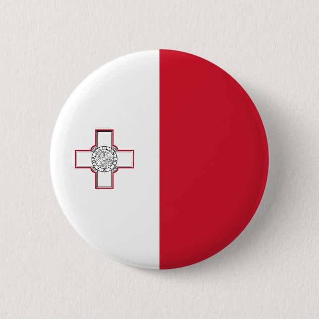 Chapa Redonda De 5 Cm Bandera de Malta (Anverso)