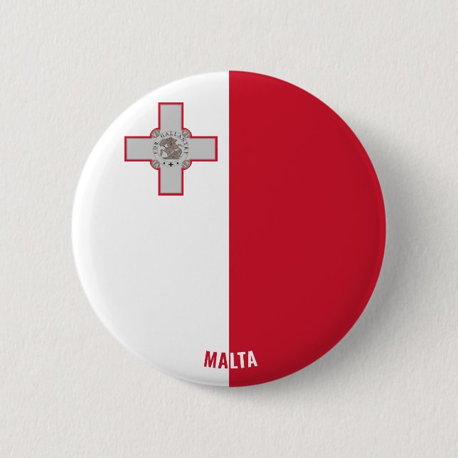 Chapa Redonda De 5 Cm Bandera de Malta encantadora patriótica (Anverso)