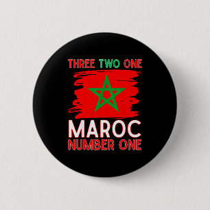 Chapa Redonda De 5 Cm Bandera de Marruecos partidario del fútbol marroqu