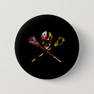Chapa Redonda De 5 Cm Bandera de Maryland Lacrosse Colegio de Mujeres Ma