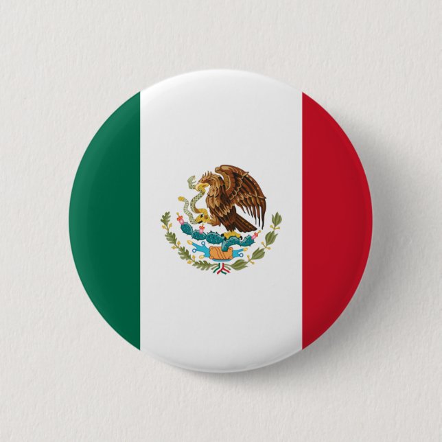 Chapa Redonda De 5 Cm Bandera de México (Anverso)