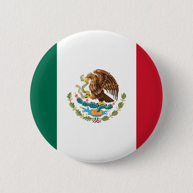 Chapa Redonda De 5 Cm Bandera de México (Anverso)