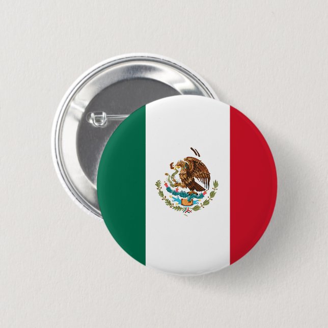 Chapa Redonda De 5 Cm Bandera de México (Anverso y reverso)