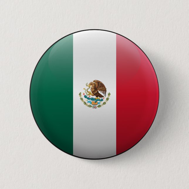 Chapa Redonda De 5 Cm Bandera de México (Anverso)