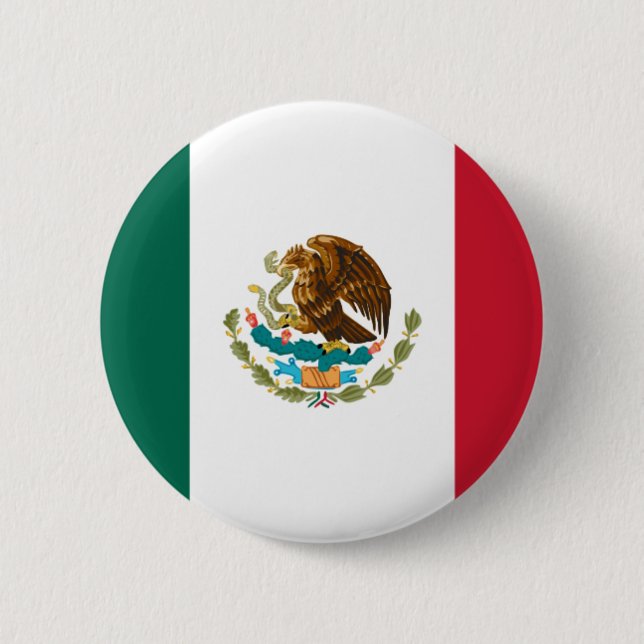 Chapa Redonda De 5 Cm Bandera de México (Anverso)