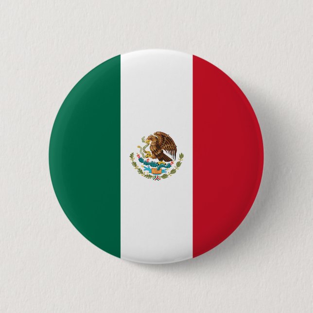 Chapa Redonda De 5 Cm Bandera de México (Anverso)