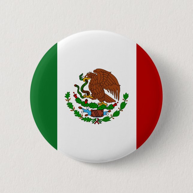 Chapa Redonda De 5 Cm Bandera de México (Anverso)