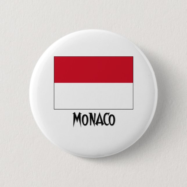 Chapa Redonda De 5 Cm Bandera de Mónaco (Anverso)