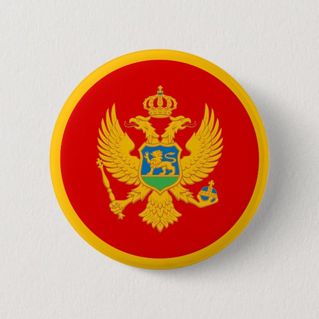 Chapa Redonda De 5 Cm Bandera de Montenegro (Anverso)