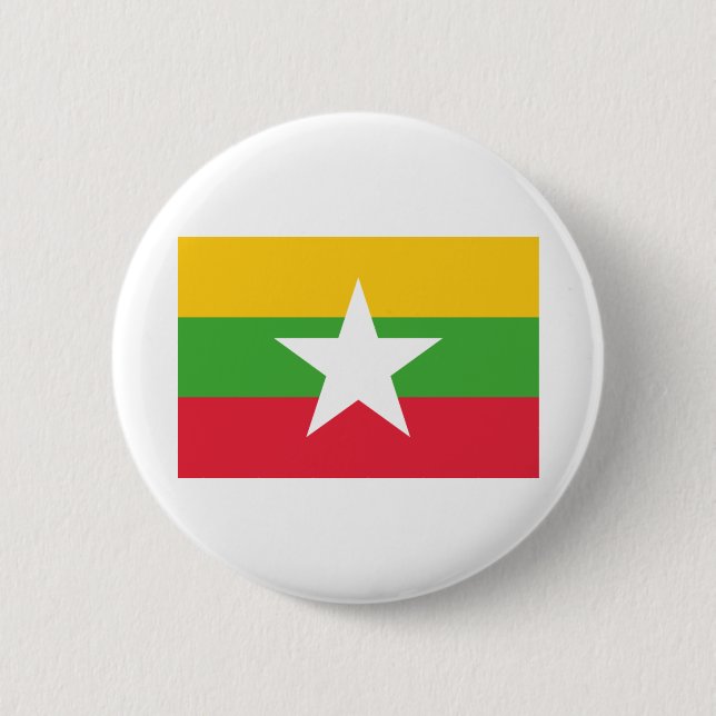 Chapa Redonda De 5 Cm Bandera de Myanmar (Anverso)