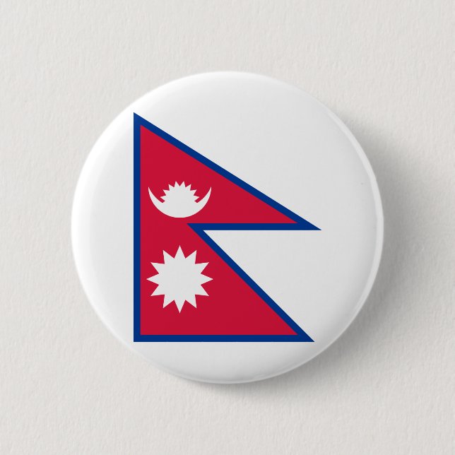 Chapa Redonda De 5 Cm Bandera de Nepal (Anverso)