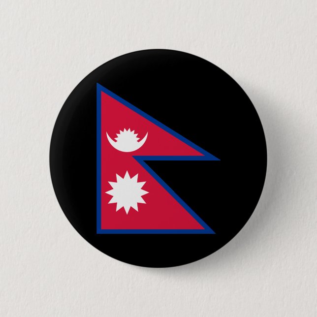 Chapa Redonda De 5 Cm Bandera de Nepal (Anverso)