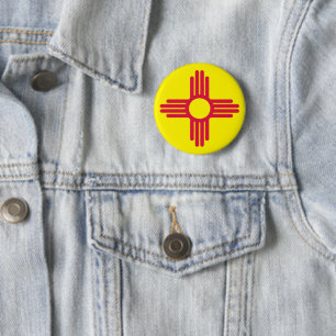 Chapa Redonda De 5 Cm Bandera de New México