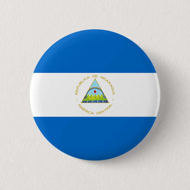 Chapa Redonda De 5 Cm Bandera de Nicaragua (Anverso)