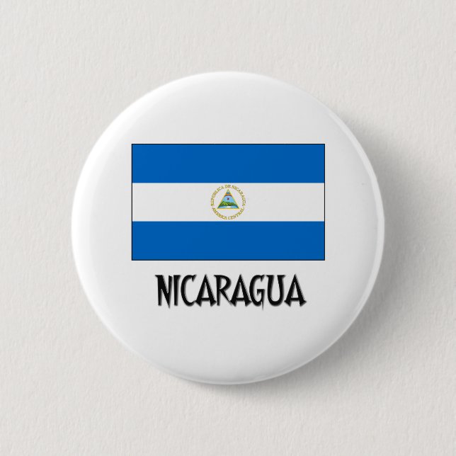 Chapa Redonda De 5 Cm Bandera de Nicaragua (Anverso)
