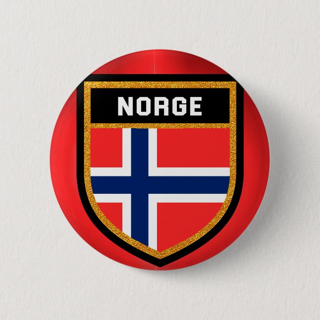 Chapa Redonda De 5 Cm Bandera de Norge (Anverso)