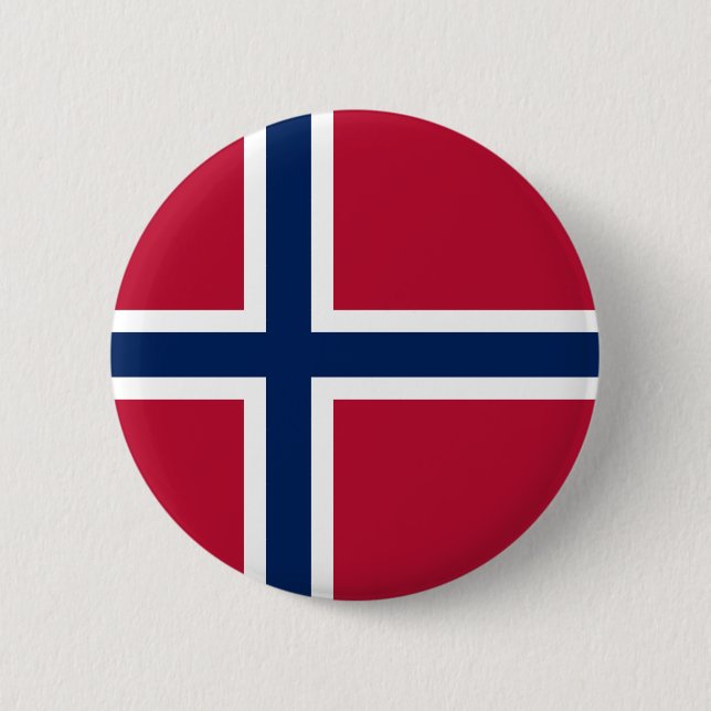 Chapa Redonda De 5 Cm Bandera de Noruega (Anverso)